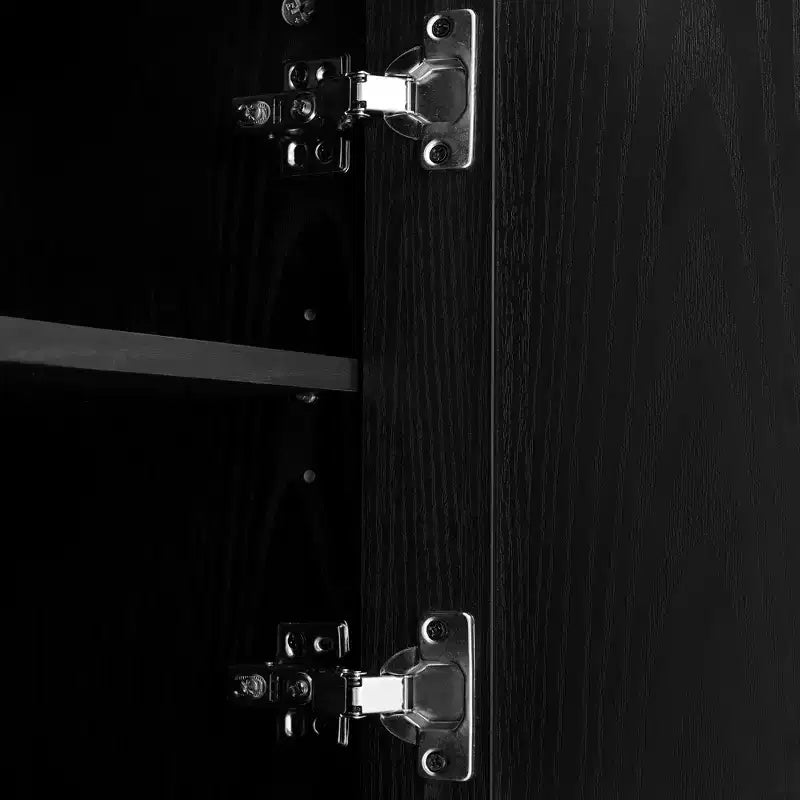 GDFStudio Roy Bauernhaus-TV-Ständer aus Holz mit verschiebbarer Rollladentür und verstellbarem Stauraum