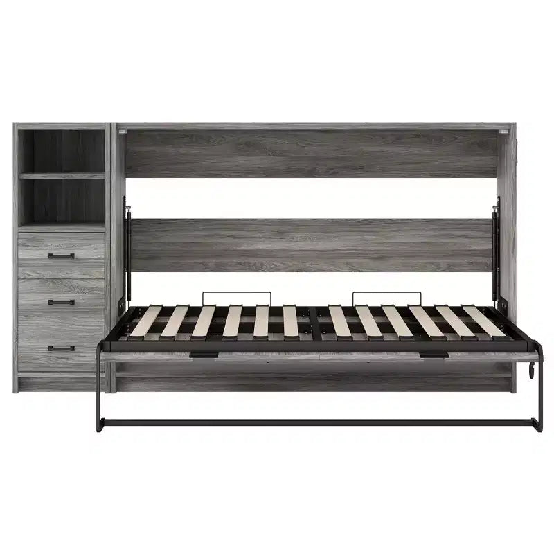 GDFStudio Bennett Murphy-Bett aus Metall und Holz, zusammenklappbar zum Schrank