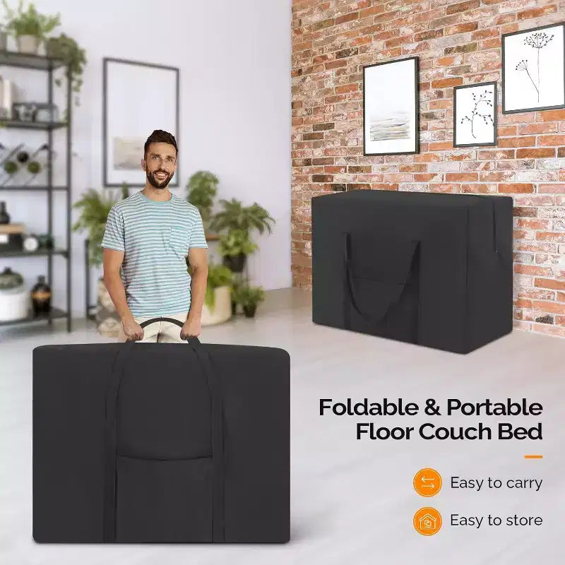 VINGLI Futon-Schlafsofa, Schlafsessel, Bodensofa, kleines Einzel-Schlafsofa, klappbare Matratze
