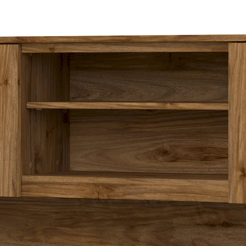 Bush Furniture Somerset 60 Zoll breiter L-förmiger Schreibtisch mit Aufsatzregal und Stauraum