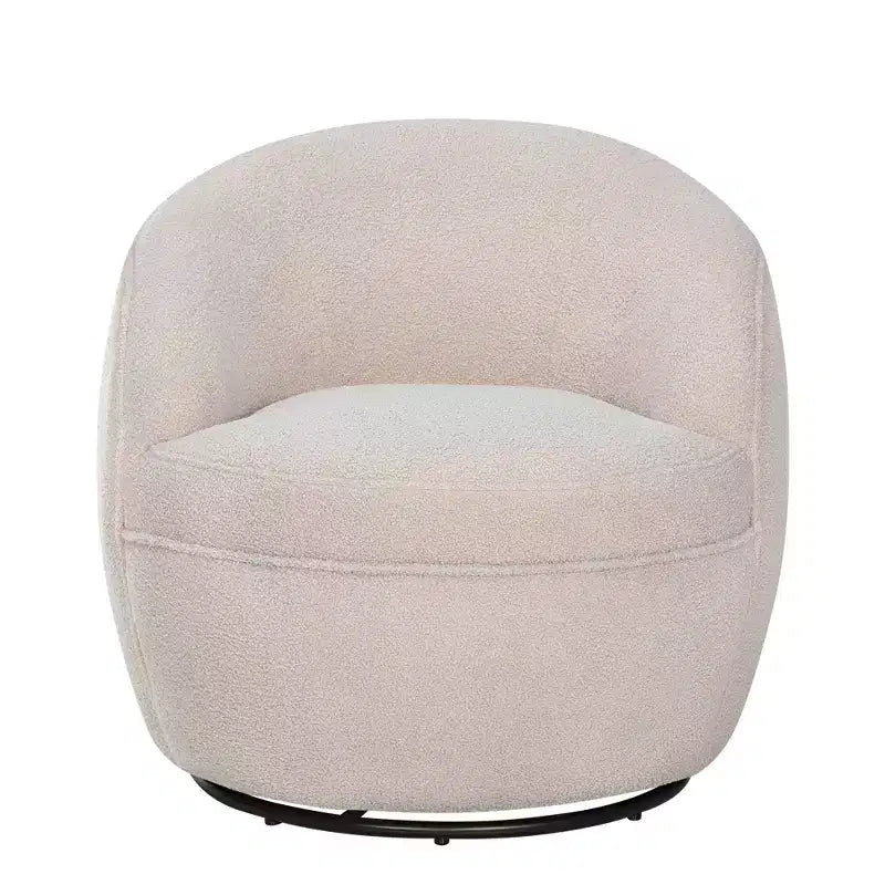 Roundhill Furniture Galleria 360° drehbarer Barrel Chair aus Kunst-Lammfell