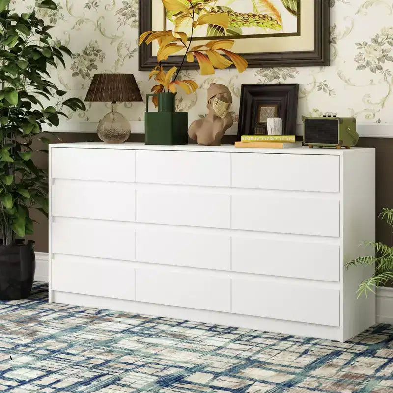 Famapy Moderne Kommode mit 12 Schubladen, eleganter Schubladenschrank