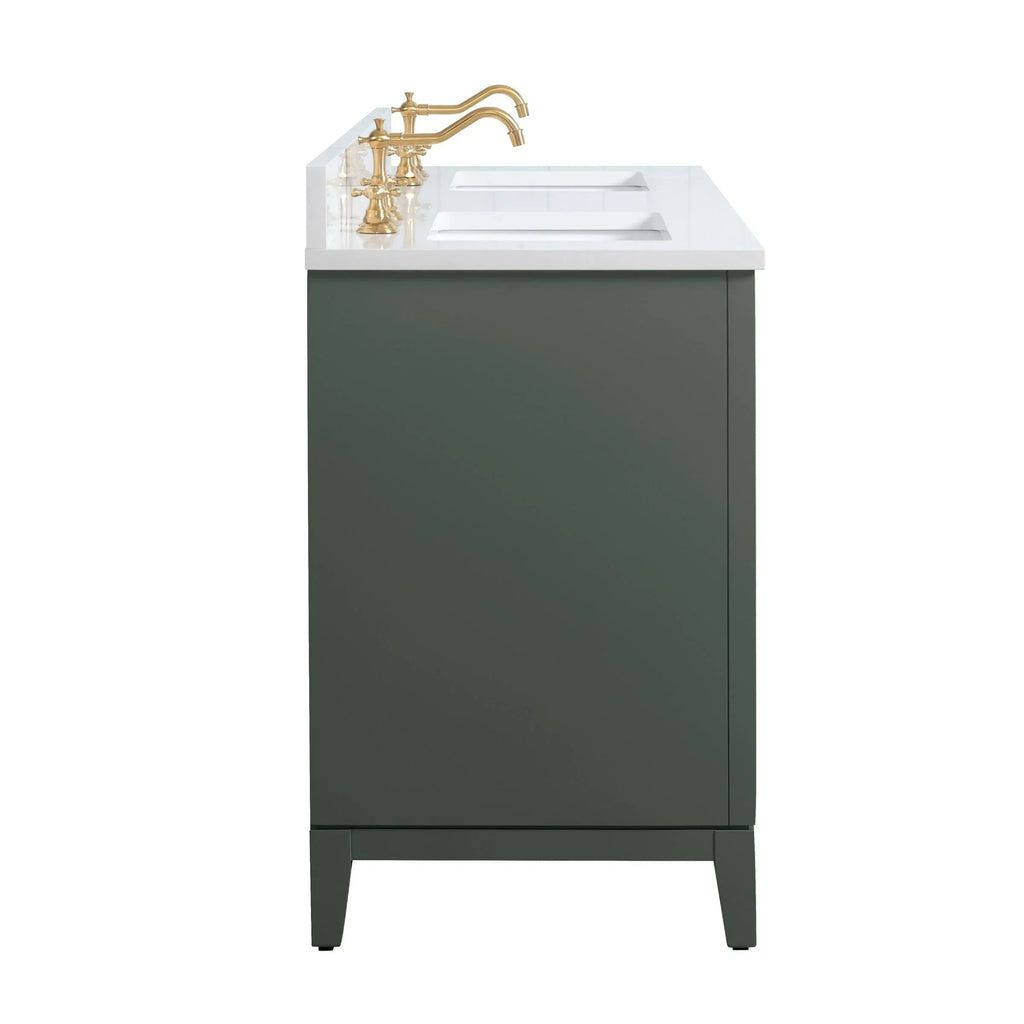 Vanity Art Badezimmerschrank mit Keramikwaschbecken und Platte aus technischem Marmor