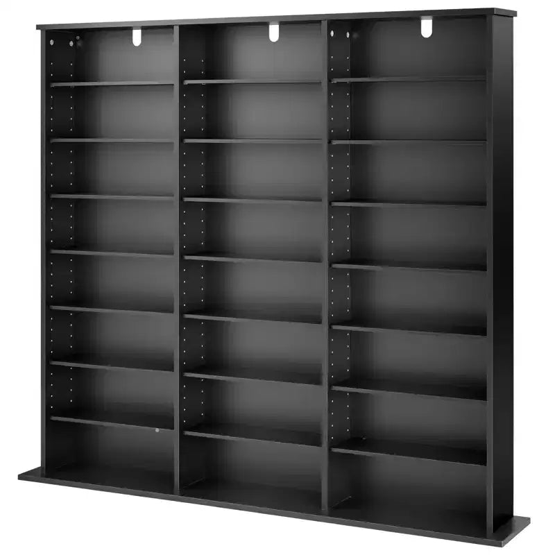 VEVOR Medienregal, 8-stöckiger DVD-Organizer, 55,91 x 8,66 x 51,18 Zoll Multimedia-Aufbewahrungsorganizer für CDs, DVDs, Bücher & Spiele, Schwarz