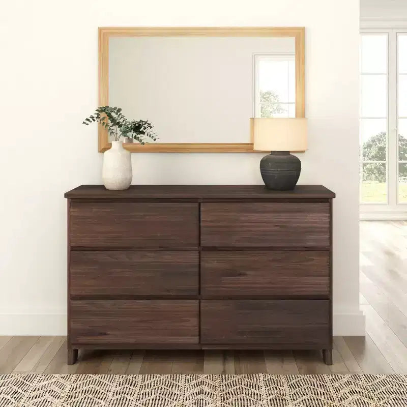 Massivholz-Kommode im Landhausstil mit 6 Schubladen