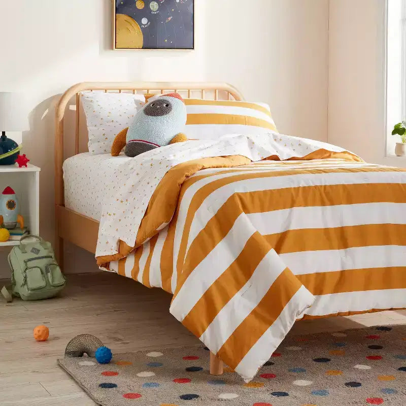 Twin-Tagesbett aus Naturholz, Kinderbettgestell aus Kautschukholz