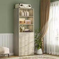 Schrankorganisationssystem mit Holzschubladen und Regalen