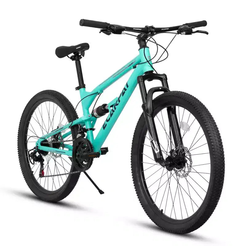 NAYSAYE 26-Zoll-Mountainbike mit Stahlrahmen, 21 Gängen und Federgabel, Fahrrad für Erwachsene für Outdoor-Fahrten, Blau, 68,00*27,00*38,00