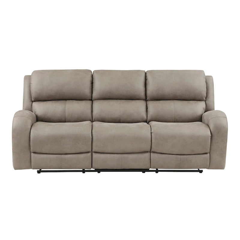Patsy 85-Zoll manuelles Doppel-Recliner-Sofa, braun, Mikrofaser mit getufteter Rückenlehne