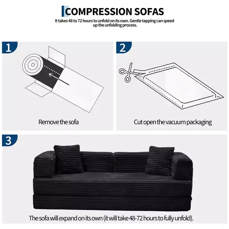 80,7" 5-in-1 ausklappbares Schlafsofa ??Kordsamt, 544 kg, keine Montage erforderlich
