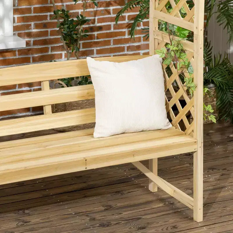 Outsunny Gartenbank mit Pergola-Bogen und 2 Rankgittern, 3-Sitzer Gartenbank aus Holz für Kletterpflanzen und Weinreben