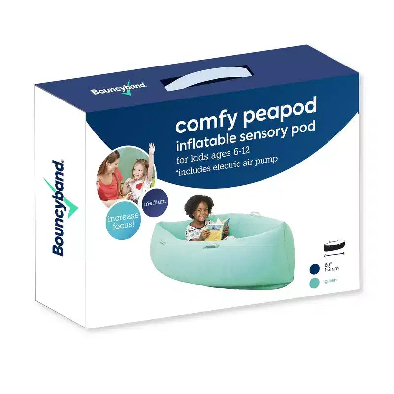 Bouncyband Comfy Hugging Peapod Sensorik-Pod, 60, Alter 6–12, bis zu 135–155 cm groß, Grün