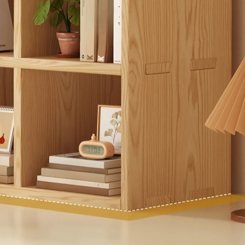 Modernes horizontales 8-faches Holzregal in Natur-Optik