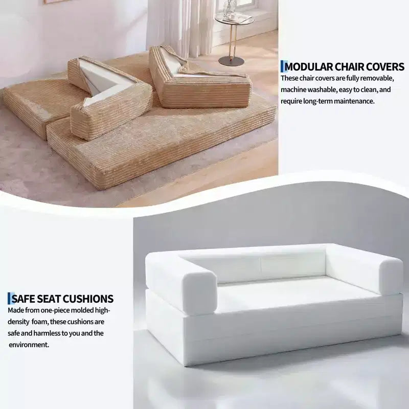 80,7" 5-in-1 ausklappbares Schlafsofa ??Kordsamt, 544 kg, keine Montage erforderlich