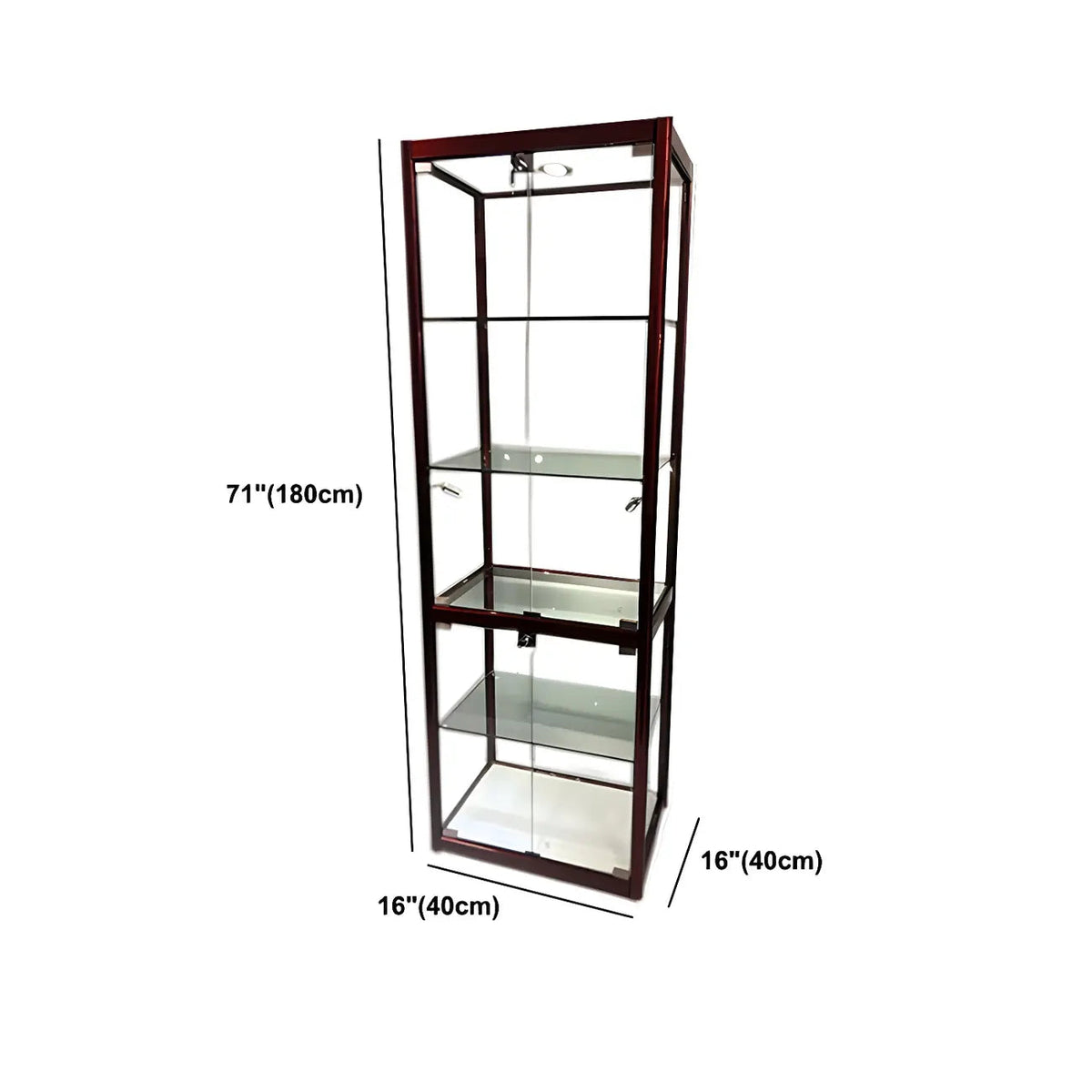 Zeitgenössische rechteckige Vitrine aus schwarzem Glas