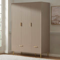 3-türiger Kleiderschrank mit Schubladen - Taupe