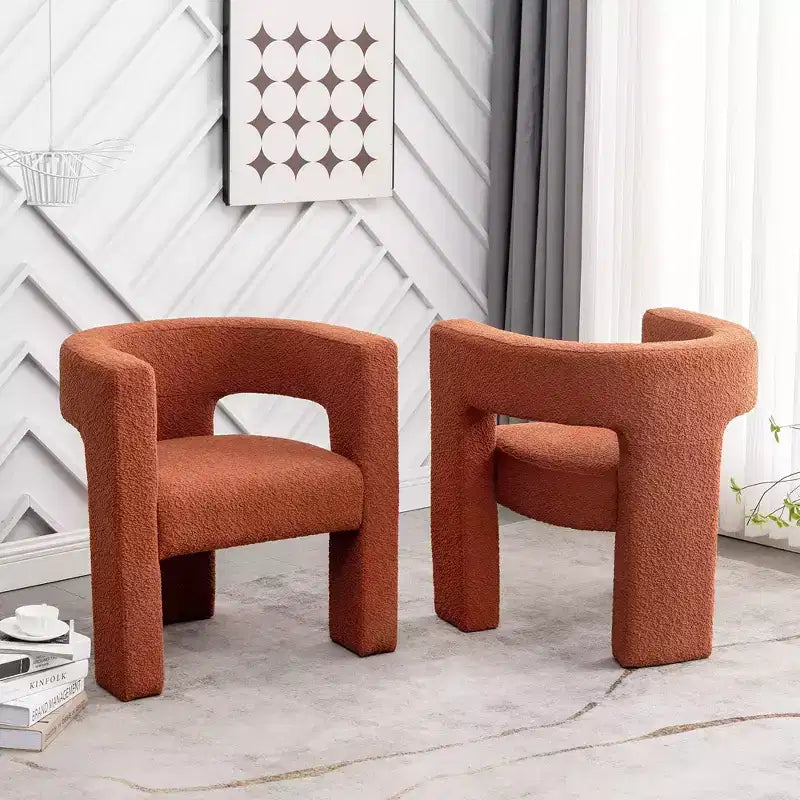 2er-Set 28 breite Polster-Sessel mit Bouclé-Bezug – Kinwell