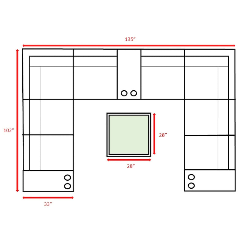 LSI Antibes 12-teiliges Lounge-Set aus grauem Flechtwerk und Aluminium