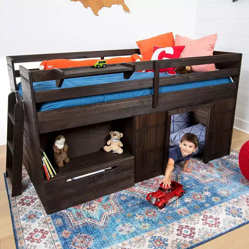 Max & Lily Modernes Farmhouse-Tagesbett mit Bettkasten, Massivholzbett für Kinder