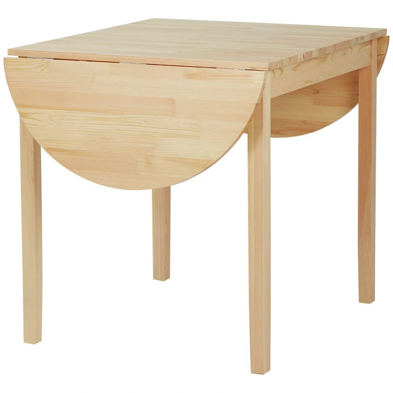 HOMCOM 55 cm Massivholz-Küchentisch, Klapptisch für kleine Räume, ausklappbarer Esstisch