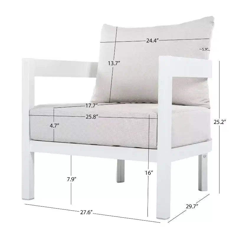 ModernLuxe 4/5-tlg. Outdoor-Sofaset, Terrassen-Sitzgruppe mit Couchtisch, wetterfesten Kissen & rostbeständigem Rahmen