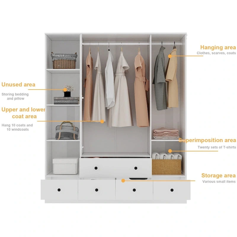 Schlafzimmer Kleiderschrank Garderobe Kleiderschrank Kleiderstange Schublade