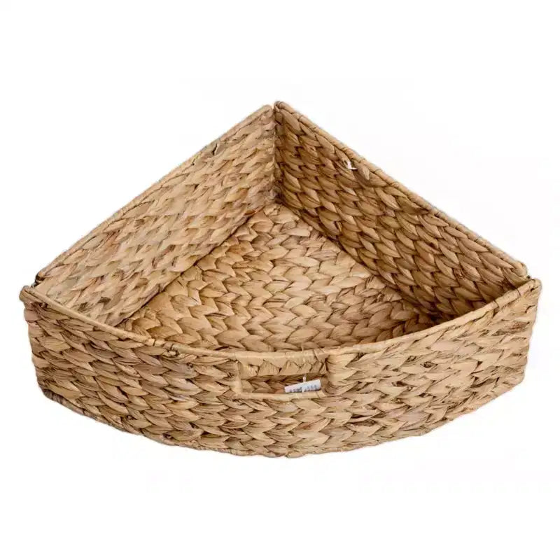 eHemco Hampton Meadows 4-stufiger Eck-Beistelltisch mit X-förmigen Seitenteilen und 4 Weidenkörben