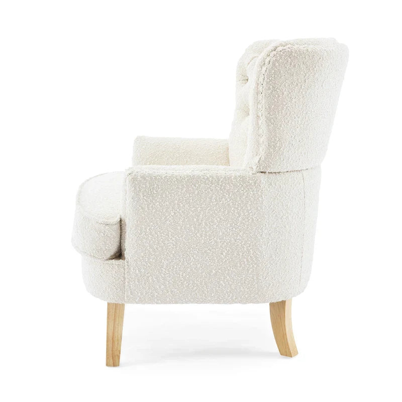 Almond Bouclé Club-Sessel mit Nagelkopfbeschlägen von Christopher Knight Home