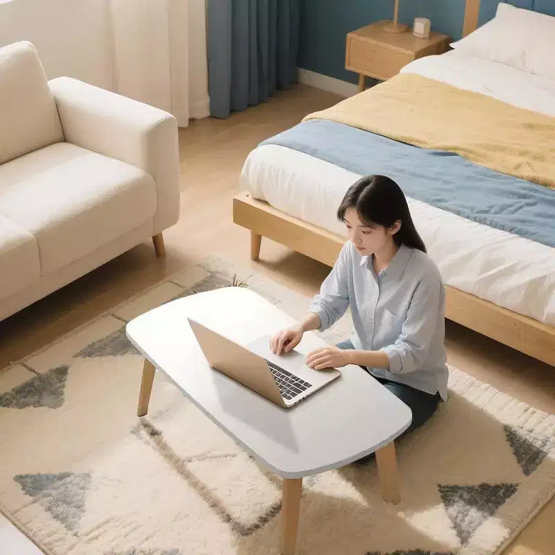 39,9 Klappbarer Couchtisch aus Holz, faltbarer Laptoptisch für kleine Räume, niedriger Schreibtisch für den Boden, für Schlafzimmer, Büro, Wohnung