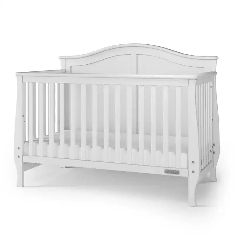 4-in-1-Wandlungsfähiges Babybett, wandelbar zum Tagesbett, Kleinkindbett und Full-Size-Bett, 3 Matratzenpositionen, babyfreundliche Oberflächenbeschichtung