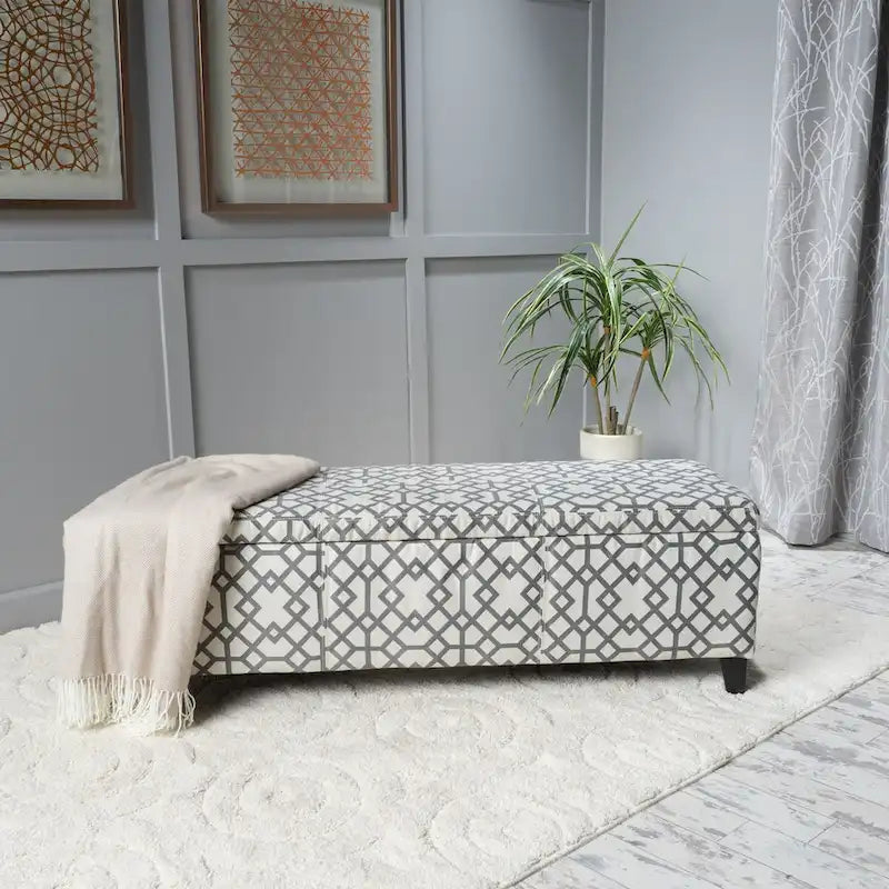 Moderne gepolsterte Sitzbank mit Stauraum für Wohnzimmer und Eingangsbereich
