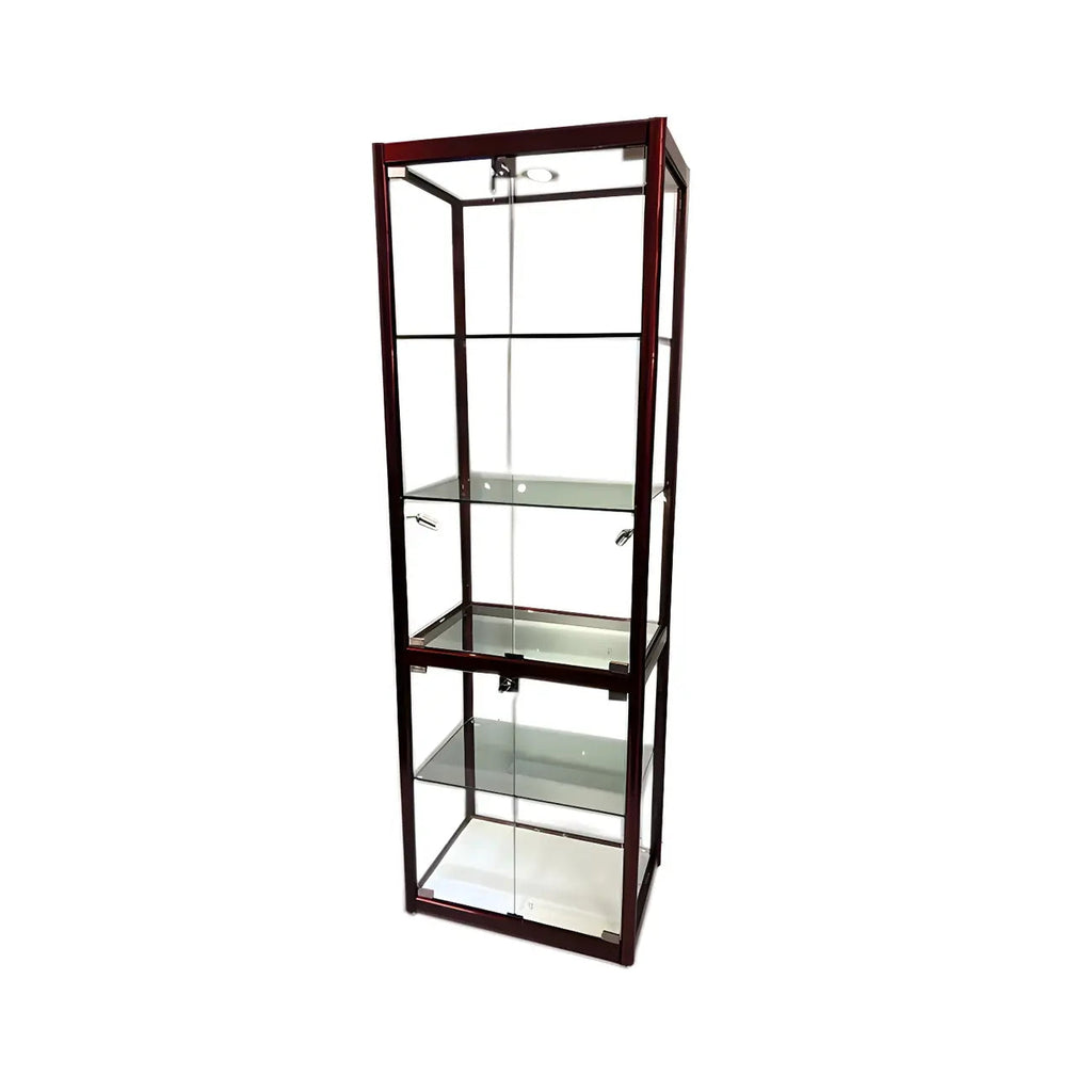 Zeitgenössische rechteckige Vitrine aus schwarzem Glas