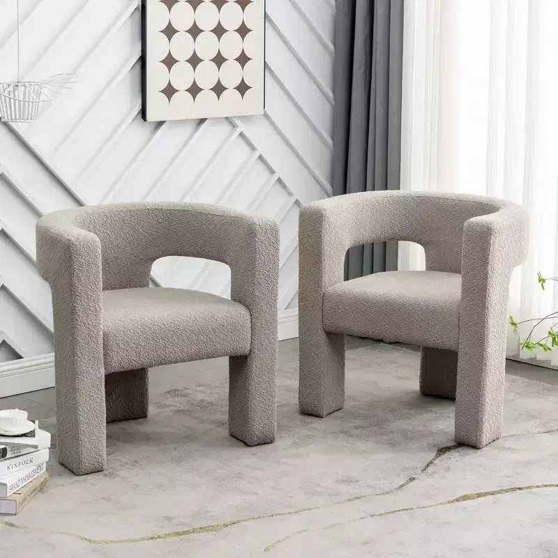 2er-Set 28 breite Polster-Sessel mit Bouclé-Bezug – Kinwell