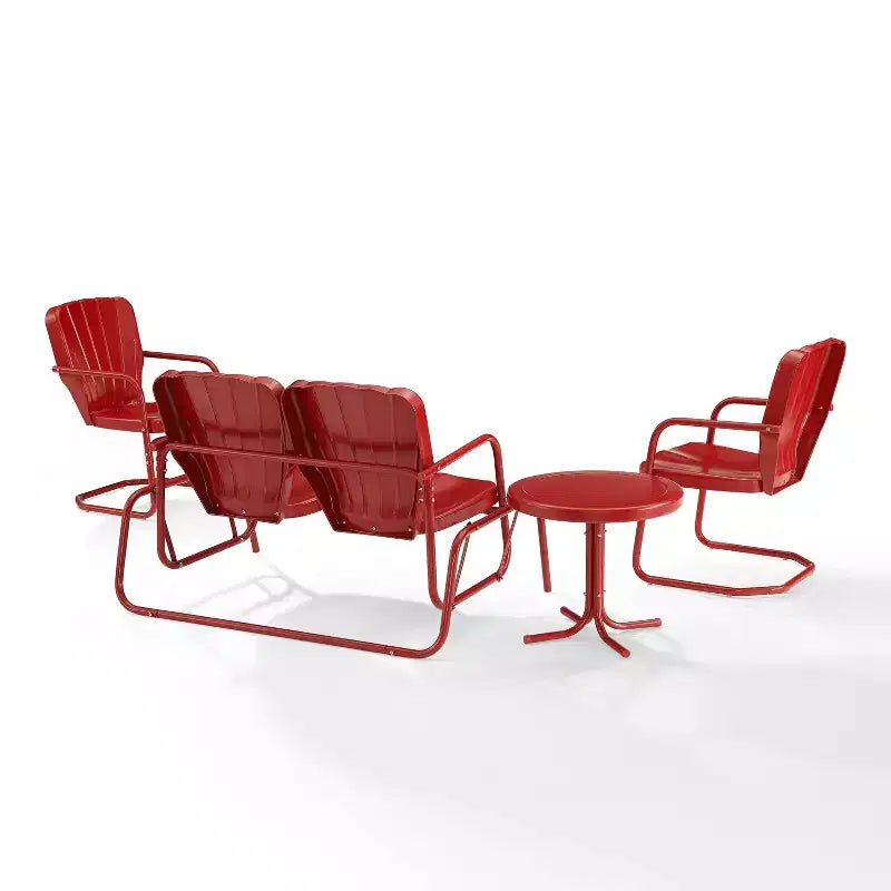 Ridgeland 4-tlg. Outdoor-Sitzgruppe aus Metall - Rot - Crosley