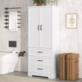 Badezimmerschrank, freistehender Schrank mit verstellbarem Einlegeboden, 2 Schubladen und 2 Türen für Badezimmer, Heimbüro, Küche, Wohnzimmer, Schlafzimmer