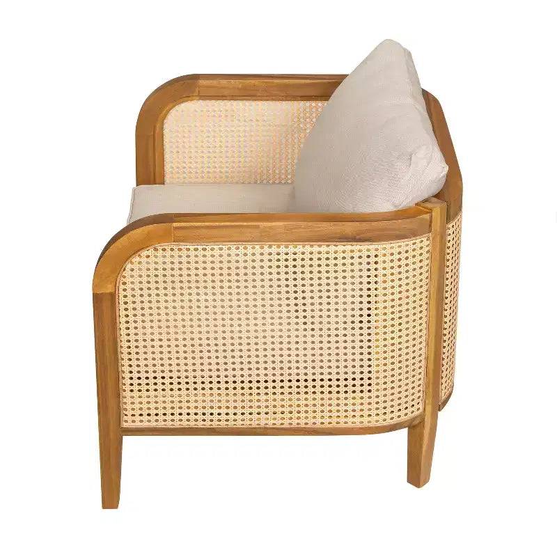 Christopher Knight Home Maciej 3-teiliges Outdoor-Sitzgruppen-Set aus rustikalem Akazienholz und Rattan