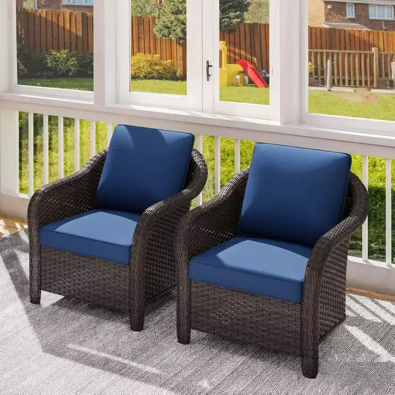 UPTIOT 2-Sitzer Outdoor-Rattansessel mit Auflagen