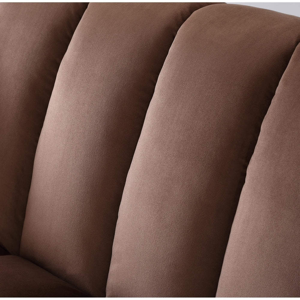 Wandelbares Schlafsofa für das Wohnzimmer mit stoffbezogener Rückenlehne in Rillenoptik