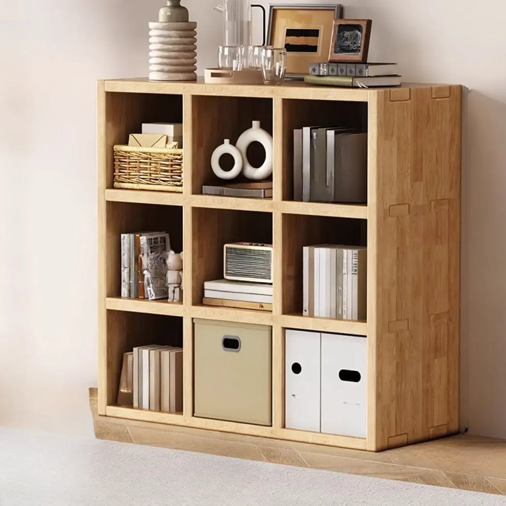 Modernes horizontales 8-faches Holzregal in Natur-Optik