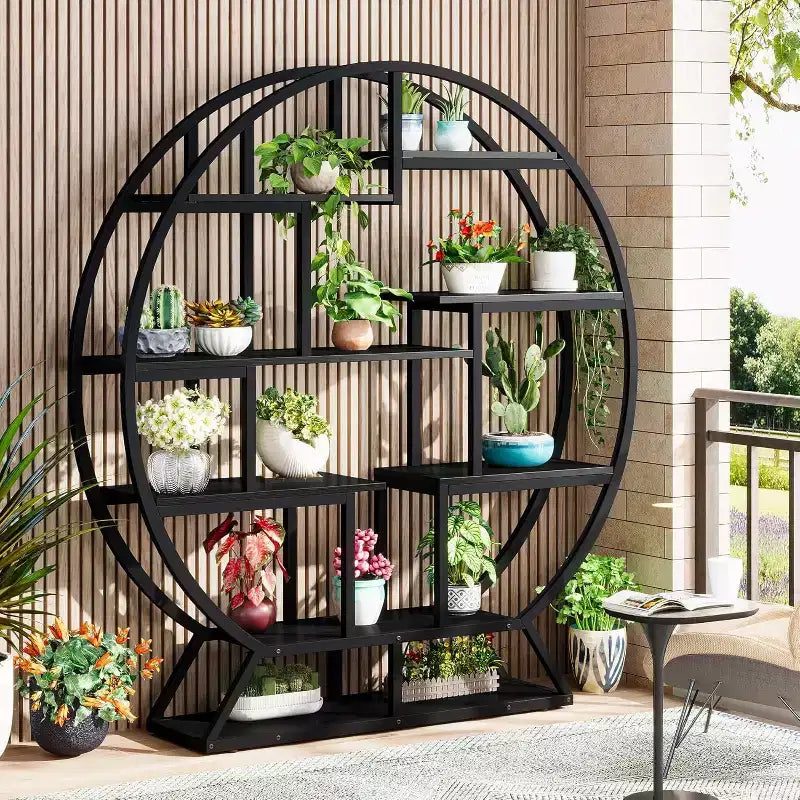 Tribesigns Bücherregal, 157,9 cm, rundes Etagere-Bücherregal