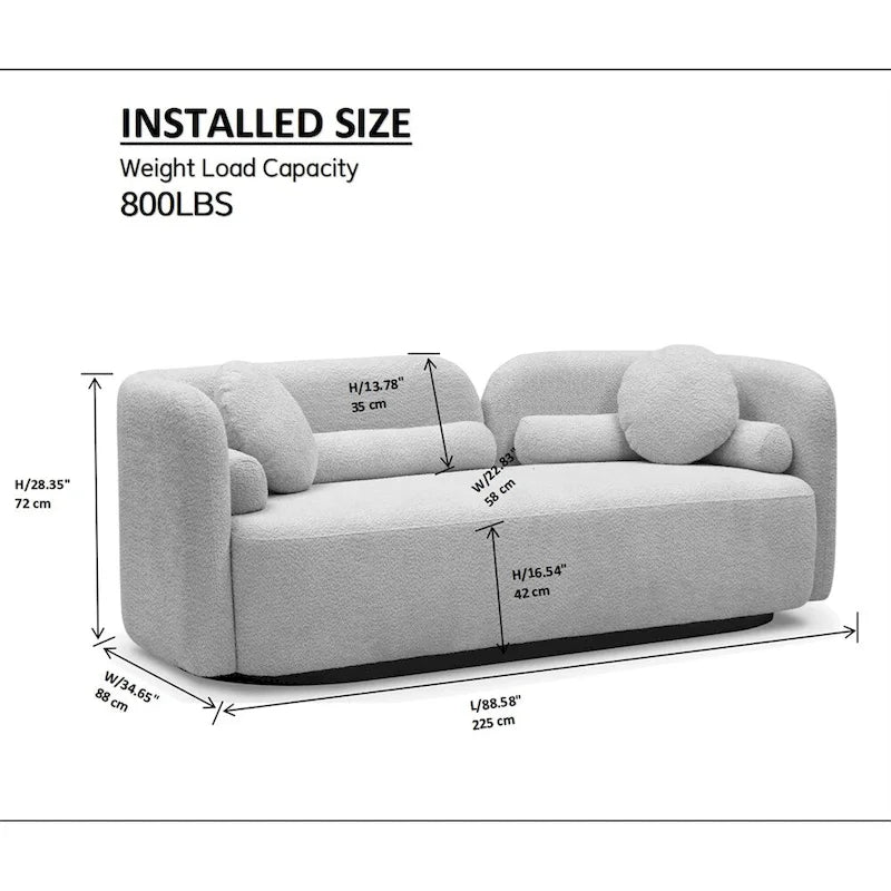 Modernes, bequemes 3-Sitzer-Sofa mit Samtbezug und Füßen