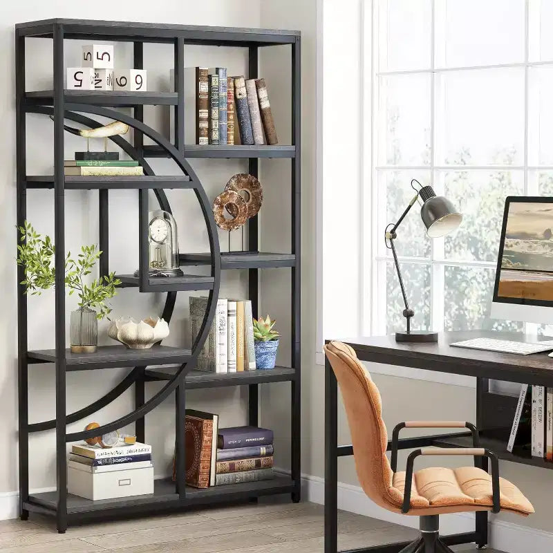 Lantine 5-Ebenen-Bücherregal mit 9 offenen Ablagefächern