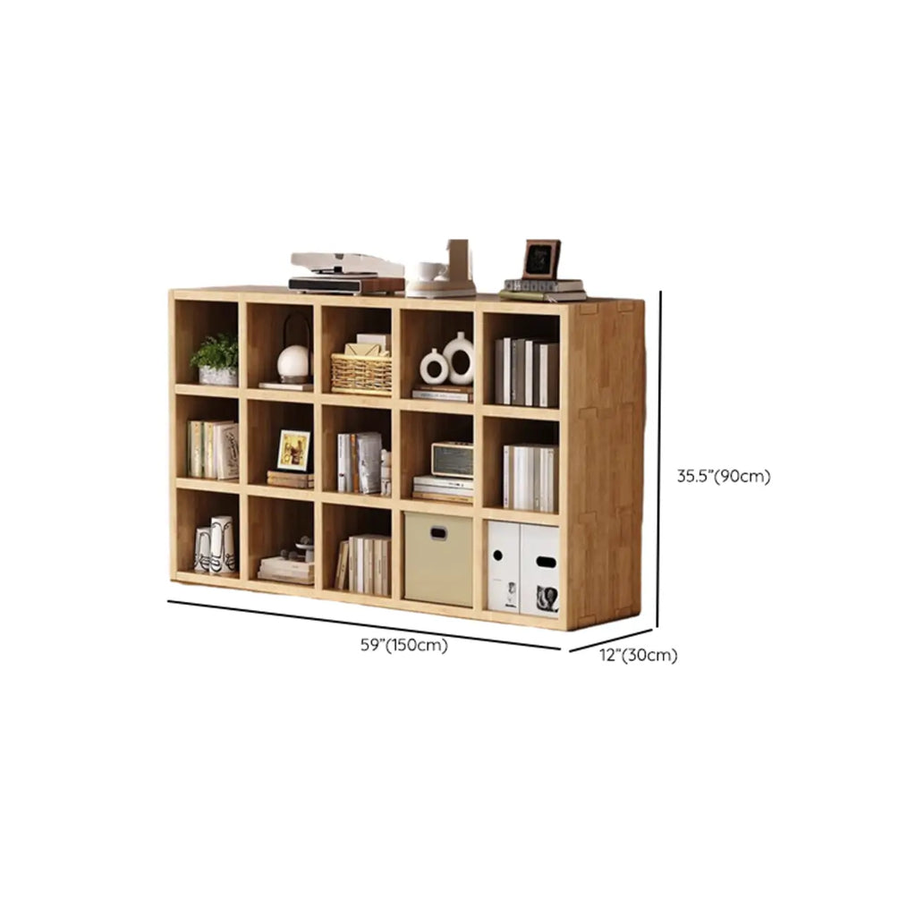 Modernes horizontales 8-faches Holzregal in Natur-Optik
