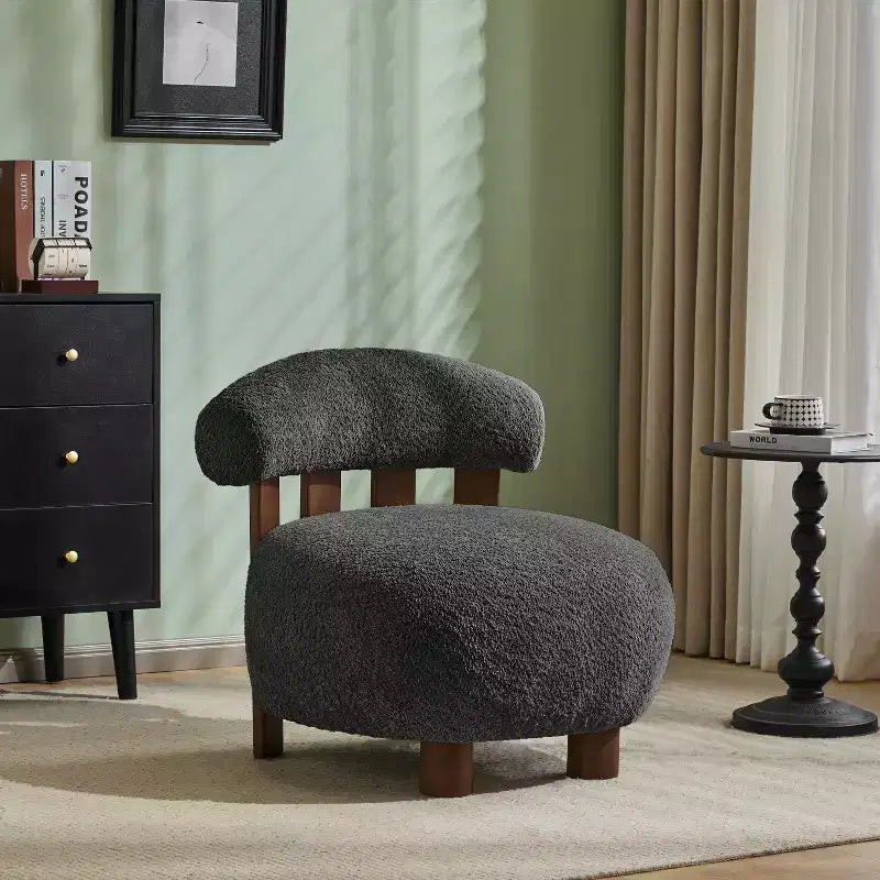 Christopher Knight Home Gareth moderner Akzent-Slipper-Sessel aus Holz mit Bouclé-Polsterung