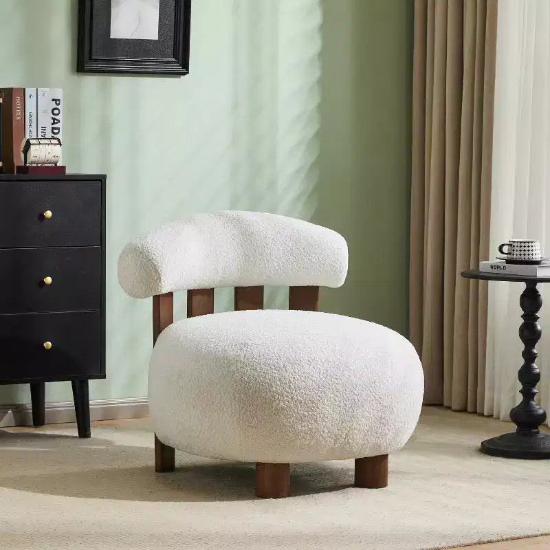 Christopher Knight Home Gareth moderner Akzent-Slipper-Sessel aus Holz mit Bouclé-Polsterung