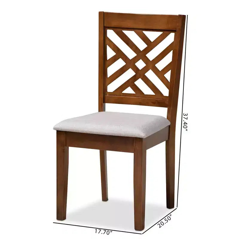 4er-Set Esszimmerstühle aus Caron-Holz mit Schaumstoffpolsterung und ausgeschnittener Rückenlehne – Baxton Studio
