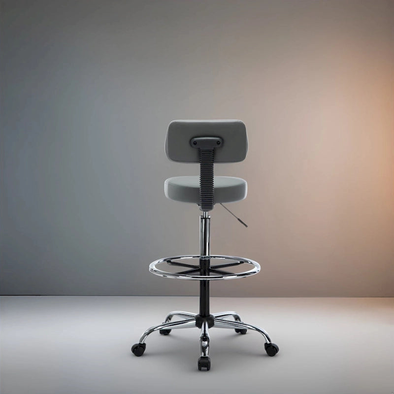 Höhenverstellbarer Zeichentisch-Hocker – Mit Premium-Leder, Laufrollen