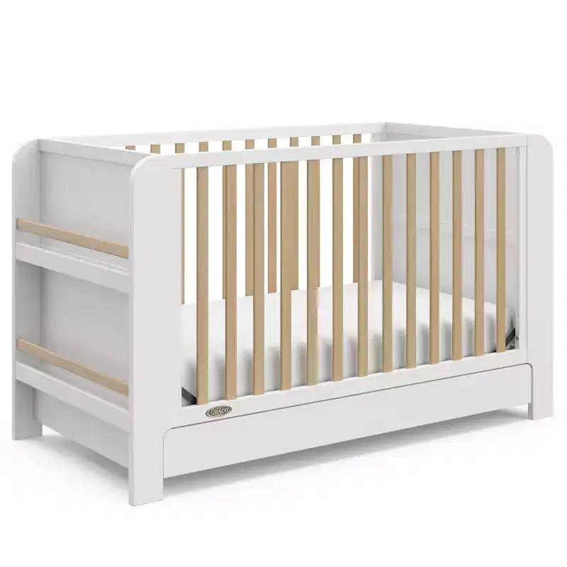 4-in-1 umwandelbares Kinderbett mit Schublade & abnehmbaren Bücherregalen, verstellbarer Matratzenrost