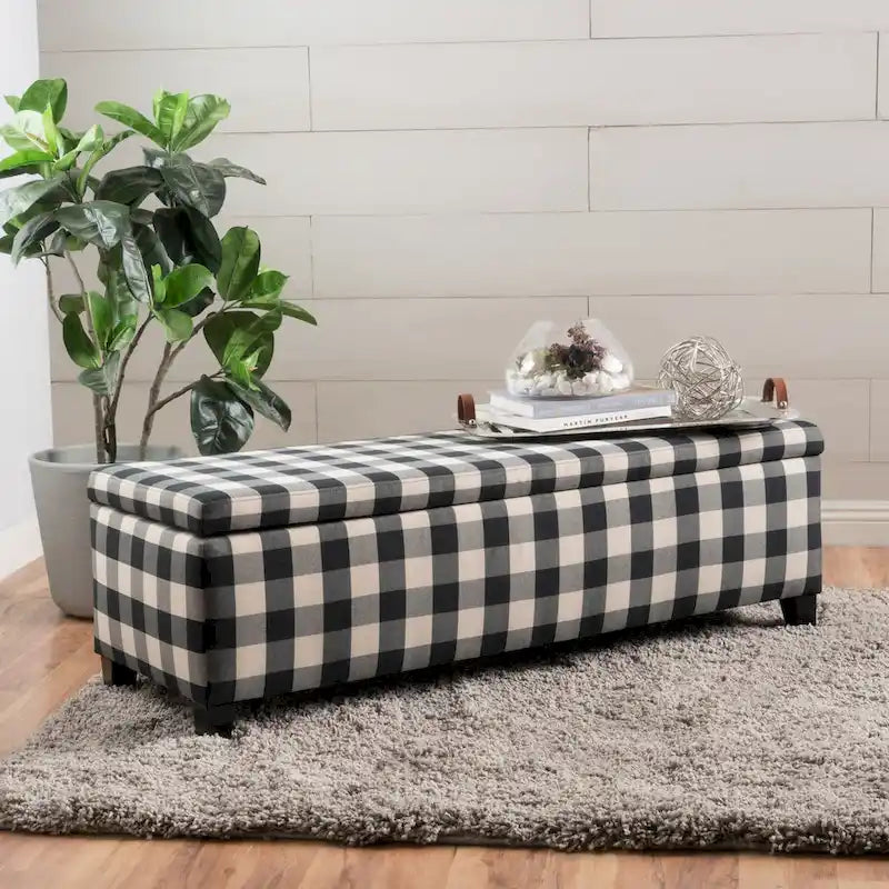 Moderne gepolsterte Sitzbank mit Stauraum für Wohnzimmer und Eingangsbereich
