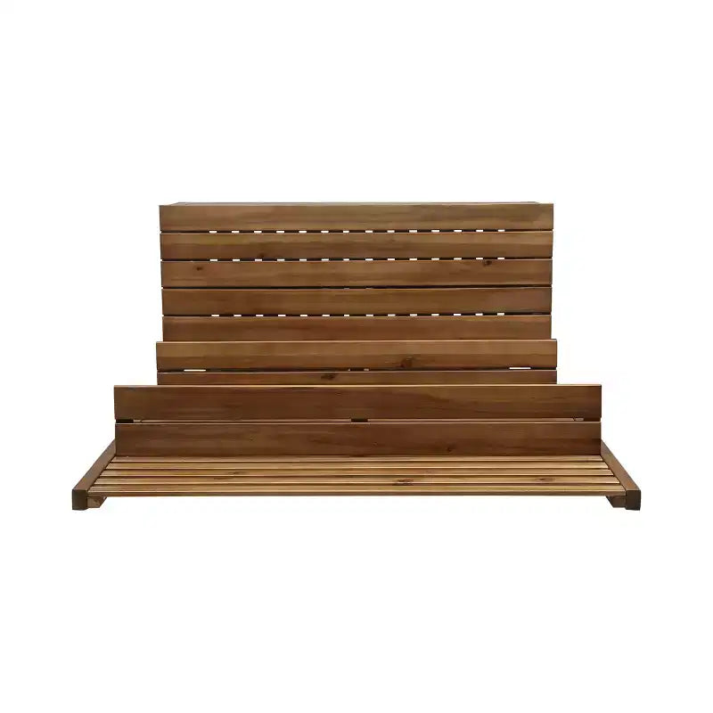 Christopher Knight Home Andrusia Rustikale Garten-Aufbewahrungsbank aus Akazienholz mit Ablage, Teak-Optik